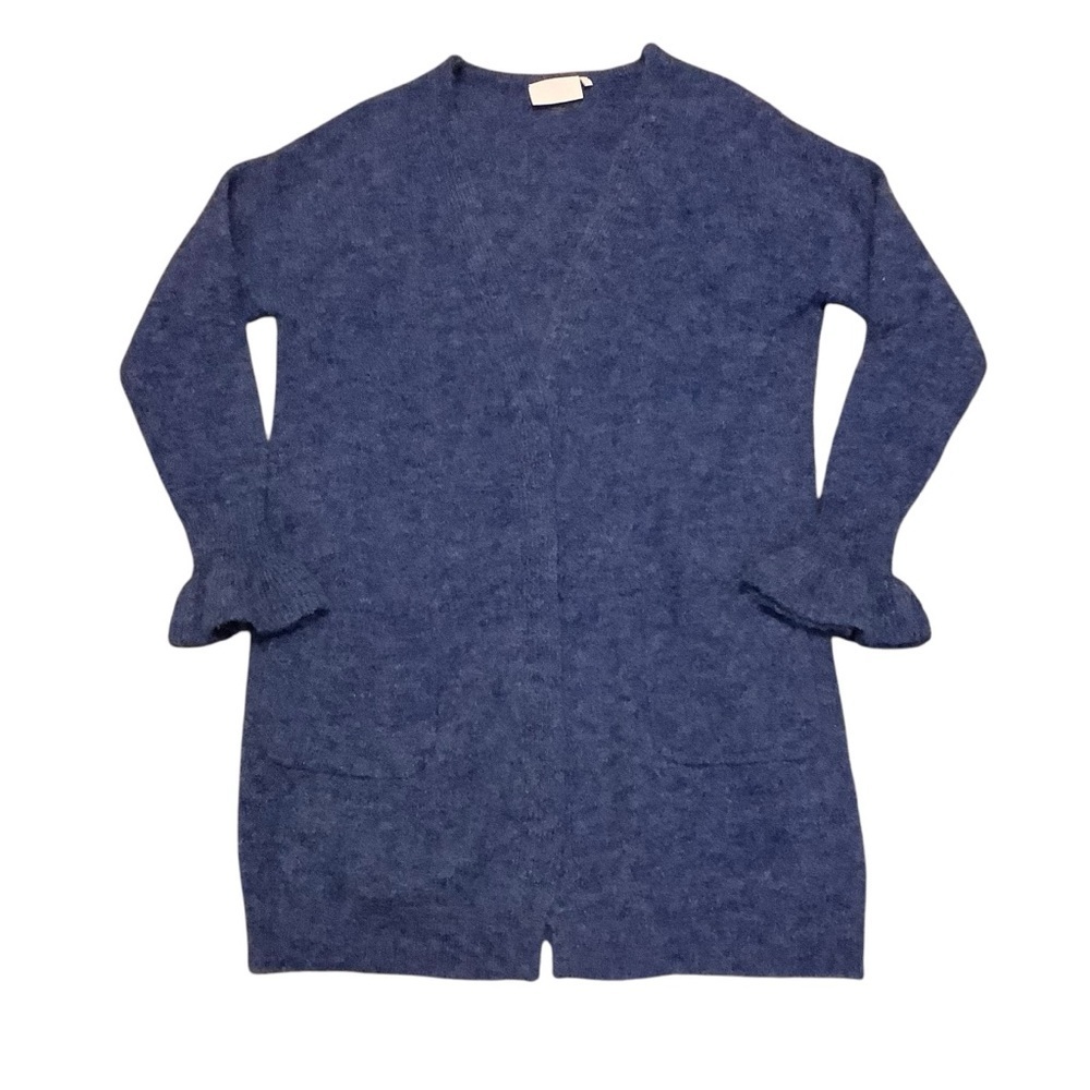 KAFFE HELLEN AYA BLUE WOOL/ MOHAIR BLEND LONG SLEEVE OPEN CARDIGAN/ Size S - Picture 8 of 12